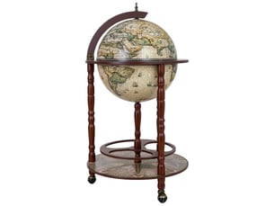 Meuble porte-bouteilles globe terrestre beige d50 x 89 h cm