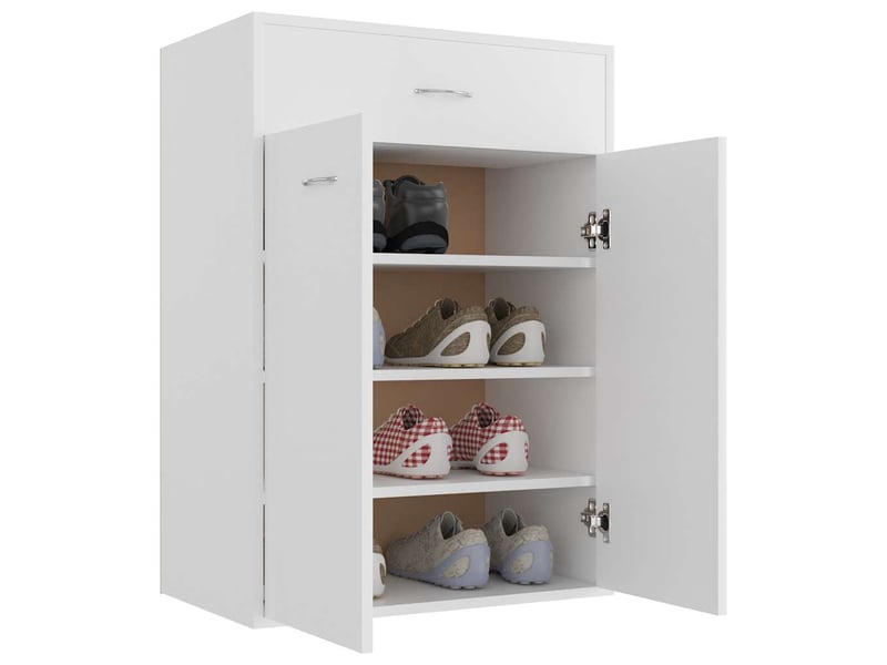  Meuble à chaussure | armoire à chaussures blanc 60x35x84 cm bois d'ingénierie  - Conforama E
