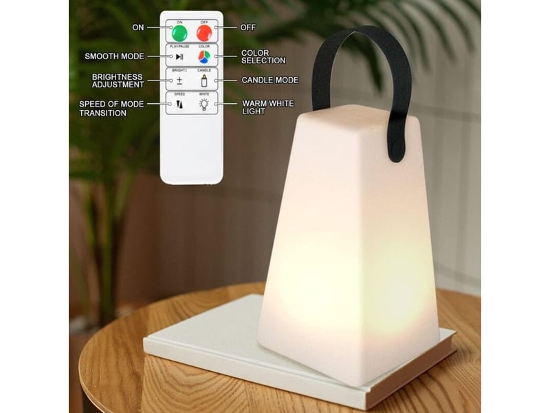  Lampe de table extérieure gradable lampe de table sans fil 8 couleurs avec télécommande  - Conforama B