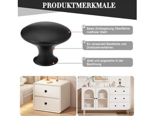 Poignées de meubles toumdafine de 30 mm, poignées vintage modernes pour armoires, rondes de couleur noire