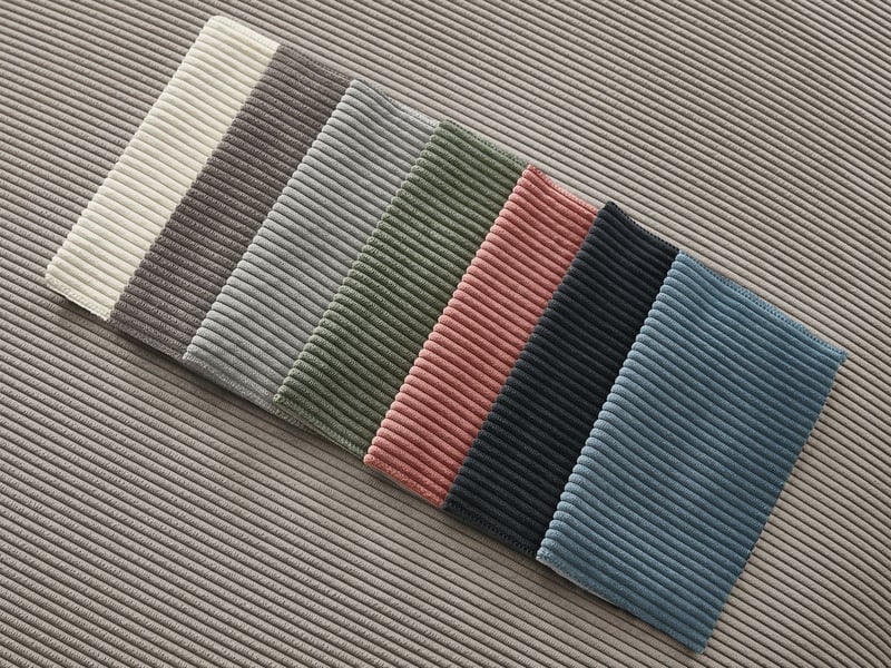  Bobochic canapé droit fixe 2 places sidonie velours côtelé avec pouf taupe SIDONIE - Conforama C