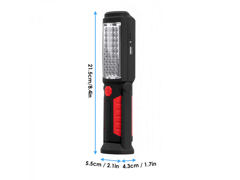 Lampe de poche rechargeable, lampe d'inspection, lampe de travail led cob magnétique, lampe pour voiture, garage, mécanicien, maison - Conforama D