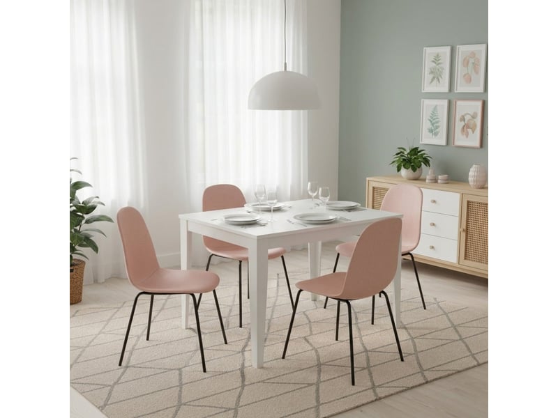  Table extensible en mélaminé avec piètement blanc 130290x80 moon - blanc  - Conforama B