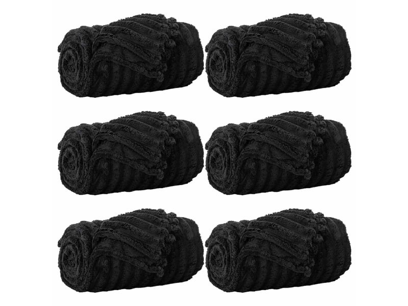  Couverture jetée de canapé 6 pcs noir 200x150 cm 4.75 kg polaire  - Conforama A