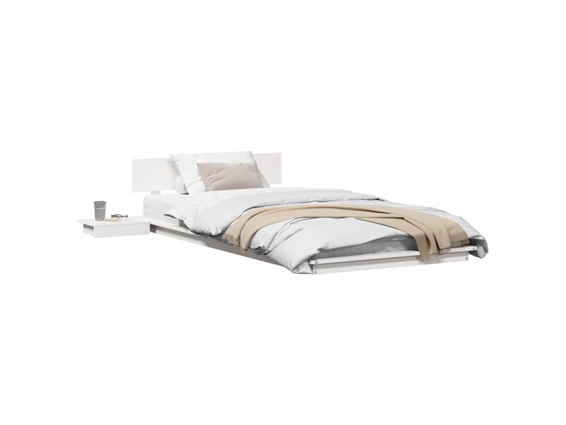 Lit simple- lit adulte - cadre de lit blanc 80 x 200 cm bois - Conforama A