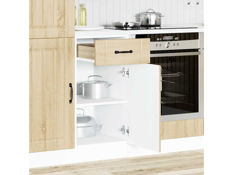  Meuble de rangement, armoire de cuisine lucca chêne sonoma bois ingénierie shl4430  - Conforama A