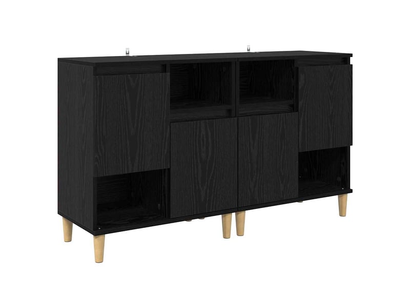 Buffet - bahut - meuble de rangements 2 pc chêne noir 60 x 35 x 70 cm bois d'ingénierie - Conforama E