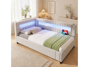 Lit coffre 90x200 cm HAVRYA coloris beige