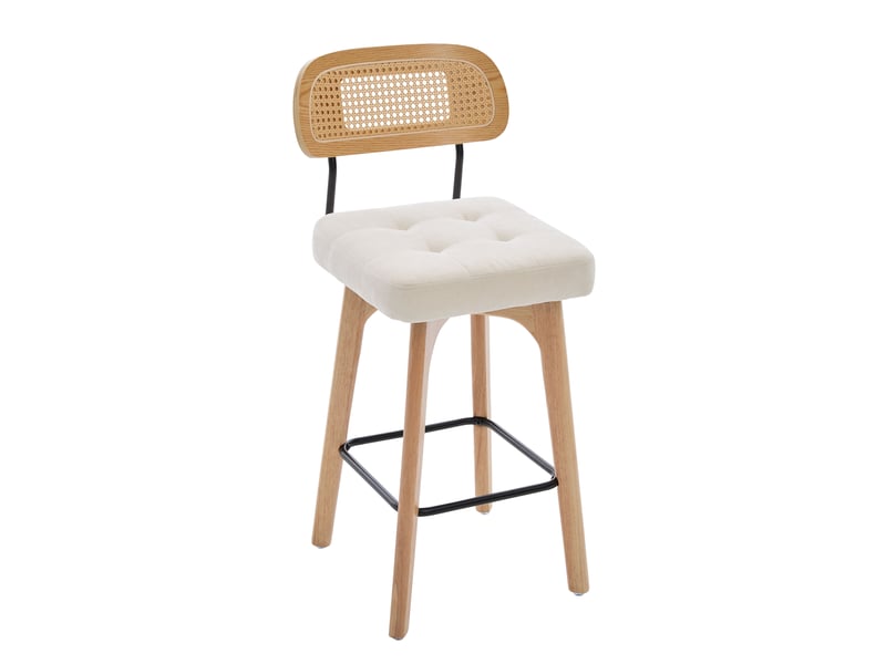  Lot de 2 tabourets de bar pivotants à 360° en tissu chenille beige W3056P520501 - Conforama A