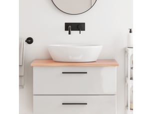 Comptoir de salle de bain, plan de travail marron clair 80x50x2 cm bois traité cf65836
