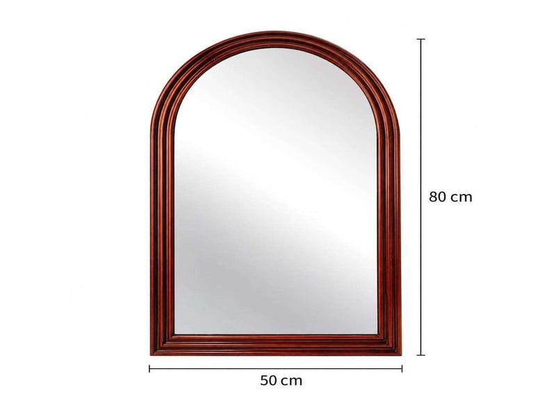  Miroir de salle de bain arqué 50x80 cm verre trempé anti-éclats – rouge  - Conforama E