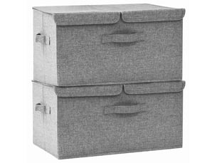 Boîtes de rangement tissu intissé 2 compartiments gris