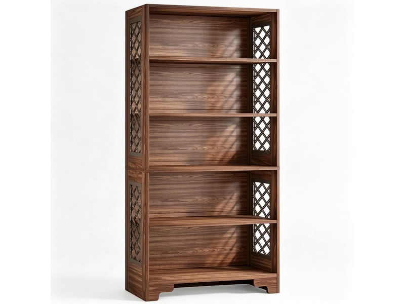 Bibliothèque étagère de rangement avec motifs en x marron 80 x 30 x 180 cm T5828P578029 - Conforama A