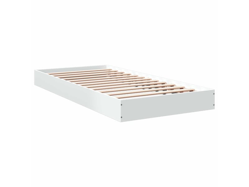 Lit simple- lit adulte -  cadre de lit au sol blanc 80 x 200 cm bois d'ingénierie  - Conforama B