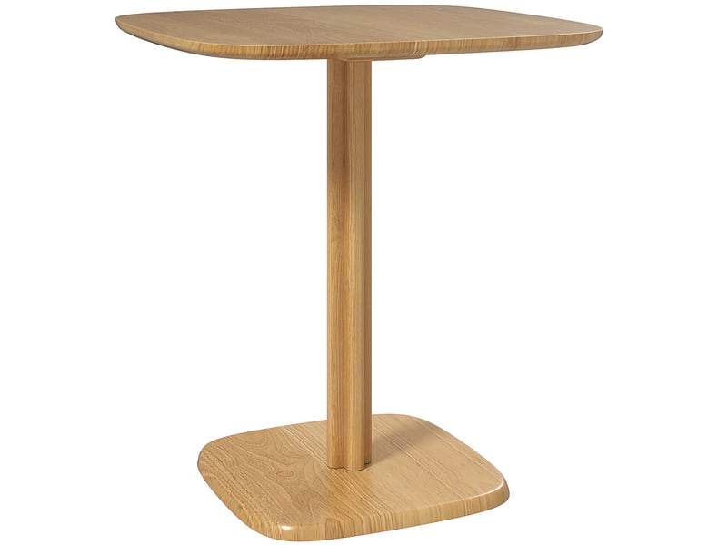 Table à manger design finition biseautée 4 personnes dim. 70 x 70 x 75 cm bois hévéa coloris naturel - Conforama A