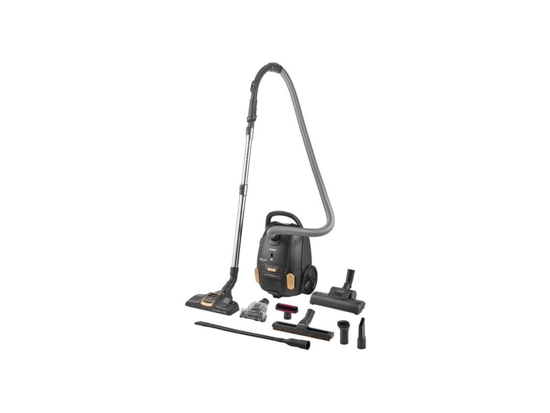  Aspirateur traineau avec sac hepa h13 68 db 3 l 4aaaa noir et or AABZM29976 - Conforama C
