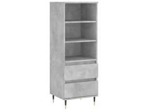 Buffet haut - bahut - meuble de rangement gris béton 40x36x110 cm bois d'ingénierie