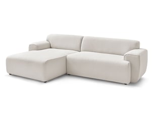Canapé d'angle gauche fixe BOBOCHIC MARAIS 4 places Tissu Beige