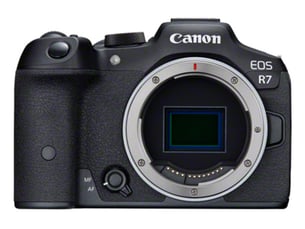 Canon eos r7 avec ef-eos r adaptateur d'objectif noir