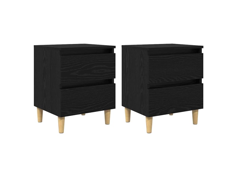  Meubles de lit 2 pc chêne noir 40 x 35 x 50 cm  - Conforama A