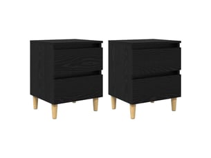 Meubles de lit 2 pc chêne noir 40 x 35 x 50 cm