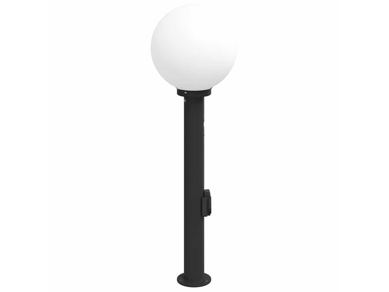 Borne lumineuse, lampadaire avec capteur et prise 80 cm noir ip44 - Conforama D