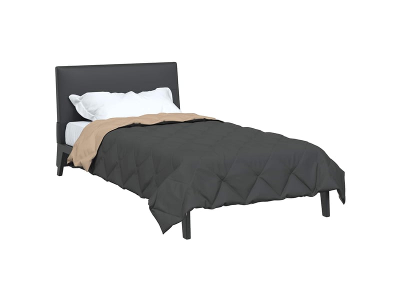  Duvet - couette d'été simple 200 x 135 cm été 200 gsm anthracite et taupe  - Conforama C