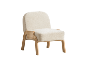 Fauteuil de salon scandinave - 62 x 73 x 77,5 cm - fauteuil d'appoint et pieds en bois massif -tissu chenille - beige