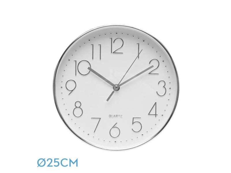  Horloge murale fabrilamp minuto ø 25 cm argenté mouvement continu 192110010 - Conforama A