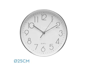 Horloge murale fabrilamp minuto ø 25 cm argenté mouvement continu