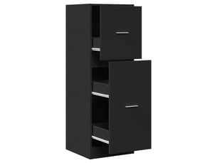 Meuble de rangement, armoire d'apothicaire noir 40x41x118 cm bois d'ingénierie