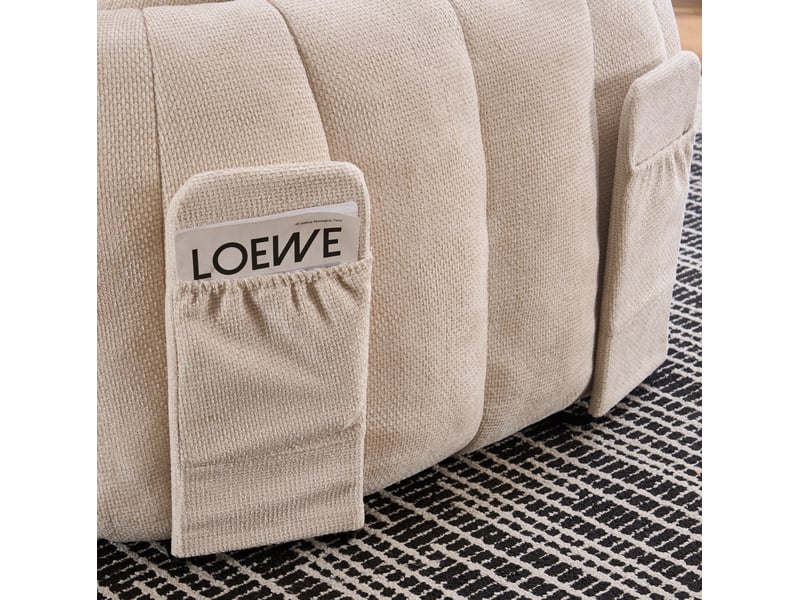  Méridienne convertible 1 place en tissu blanc, assise profonde et coussins souples pour vos instants lecture  - Conforama D
