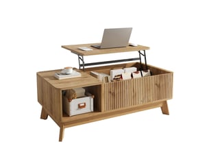 Table basse rectangulaire coloris naturel <strong></strong> <strong></strong> - 48 cmx95 cm