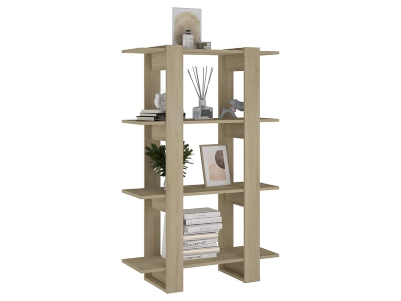  Bibliothèque, étagère de rangement chêne sonoma 80x30x123,5 cm  - Conforama D