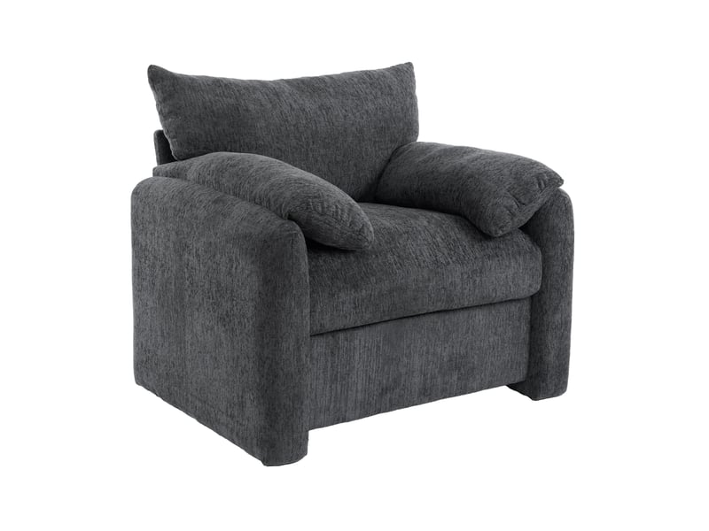  Fauteuil modenvie 1 place en chenille gris 96 x 82 x 84 cm  - Conforama A