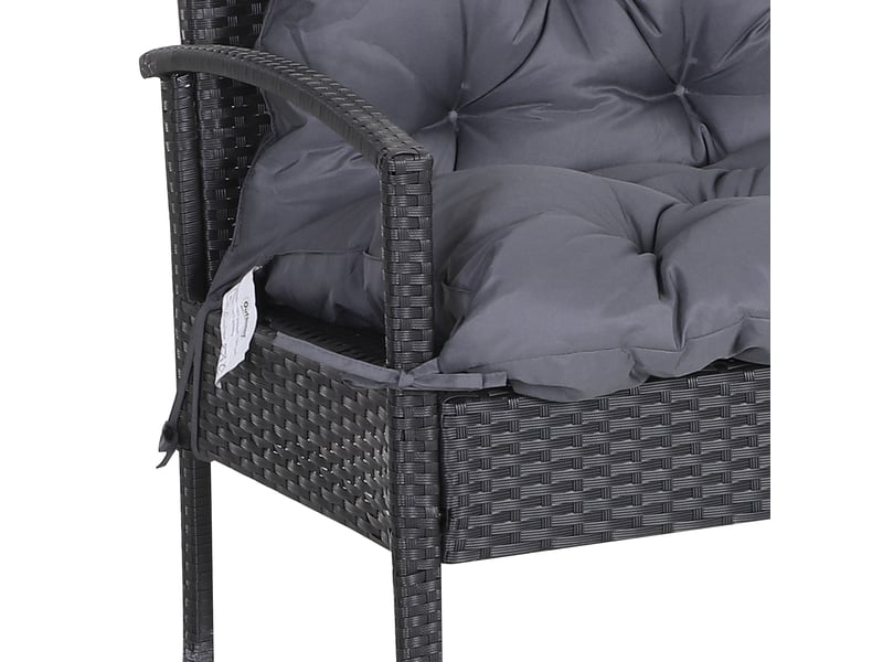  Coussin de banc de jardin 100x98x8 cm avec dossier résistant aux intempéries gris foncé  - Conforama C