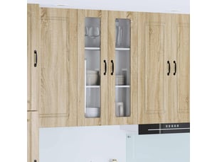 Meuble mural de cuisine, cabinet en verre mural chêne sonoma 60x31x100cm shl7404