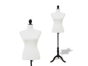 Mannequin de couture féminin, réglable de 130 à 168 cm, avec trépied en bois, pour la photographie de mode et la présentation de vêtements, blanc.