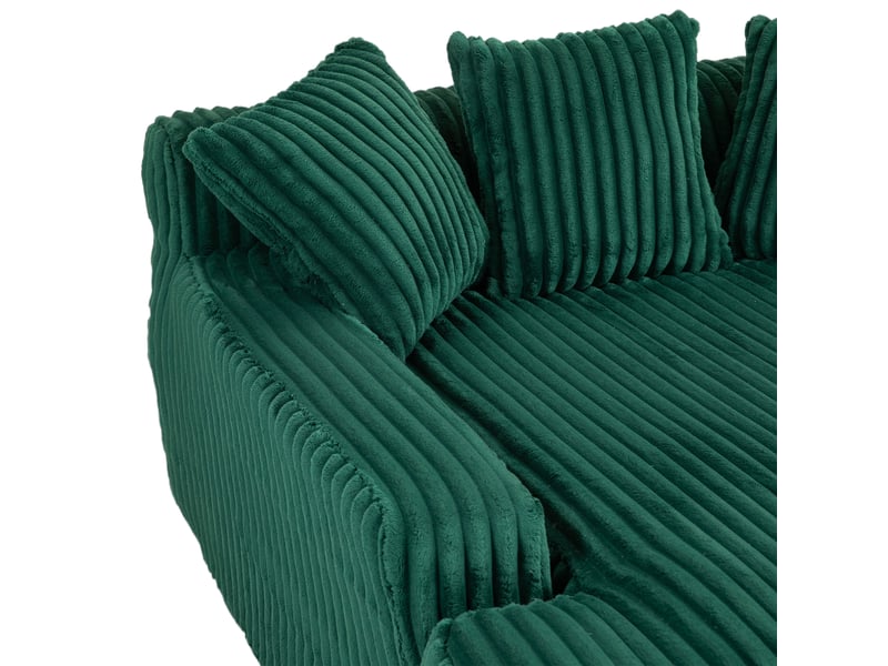  Canapé droit,canapé simple confortable en velours côtelé avec 3 oreillers moelleux,125x155x63,vert canapé vert - Conforama E