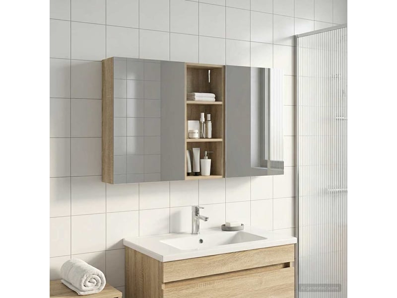 Ensemble de meubles de salle de bain 3 pcs 130x14.5x70 cm shl1132 - Conforama B