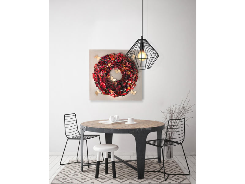  Tableau 3d papillons en papier schmetterling 80x80 cm vikasa home  - Conforama B