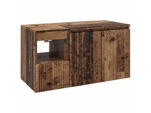 Ensemble de mobilier de salle de bain 2 pc bois ancien cf64041