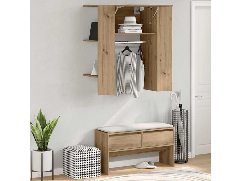  Meuble de rangement, armoire de couloir chêne artisanal 97,5x37x99cm bois ingénierie  - Conforama C