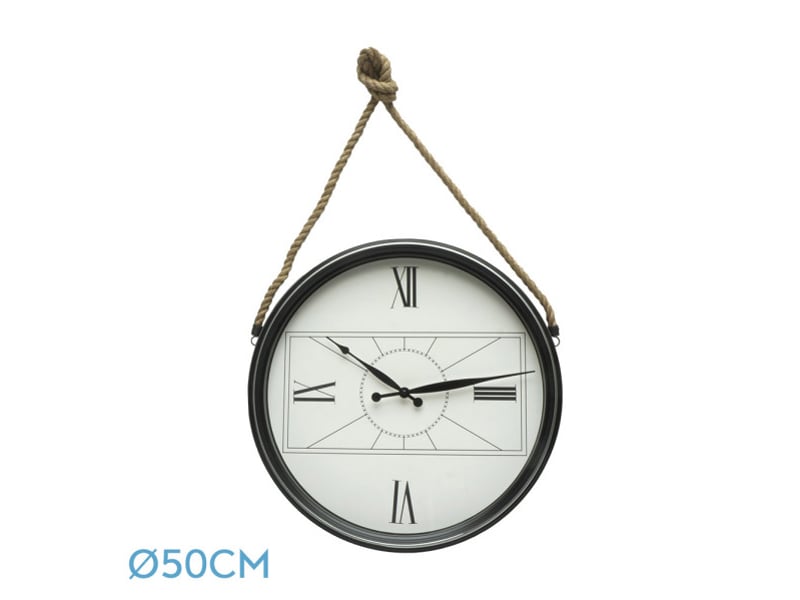 Horloge murale fabrilamp zaman ø 50 cm noir 192510009 - Conforama A
