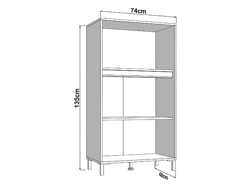  Buffet cosoleto, armoire 2 étagères, 74x40x135h cm chêne nœuds marron Cosoleto - Conforama C