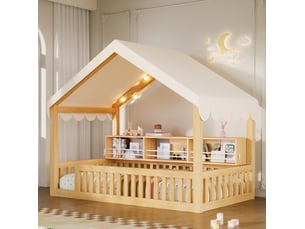 Lit simple 90x200 cm ELVMI   coloris naturel