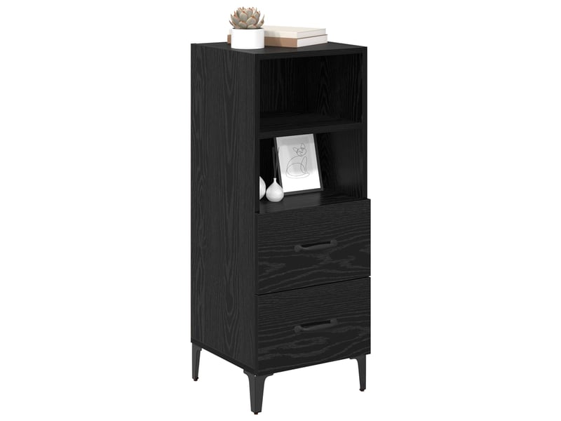 Buffet - bahut - meuble de rangement chêne noir 34 x 34,5 x 90 cm bois d'ingénierie - Conforama C