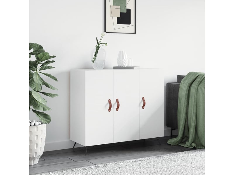  Buffet - bahut - meuble de rangement blanc 90x34x80 cm bois d'ingénierie  - Conforama B