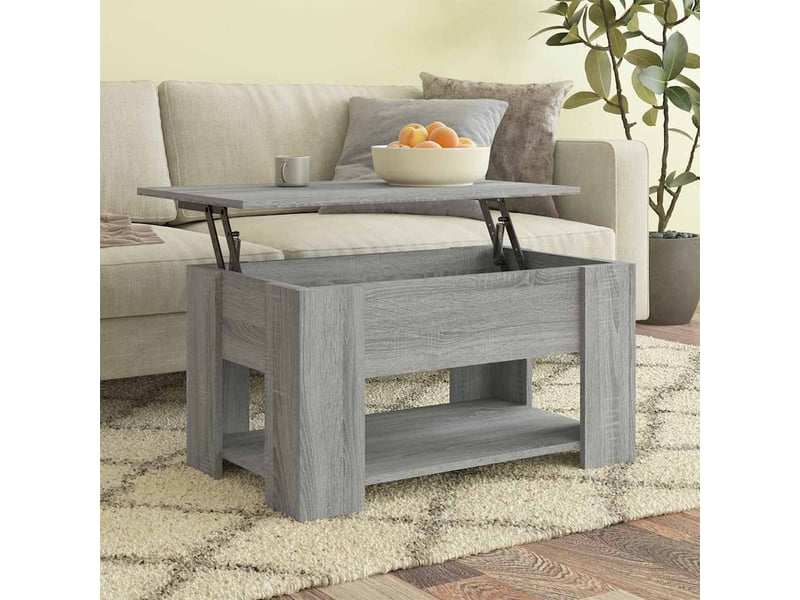  Table basse - table de salon - table à thé sonoma gris 79x49x41 cm bois d'ingénierie  - Conforama B