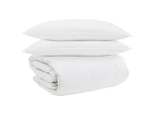 Ensemble de duvet avec oreiller 3 pièces - couette blanc plume de canard